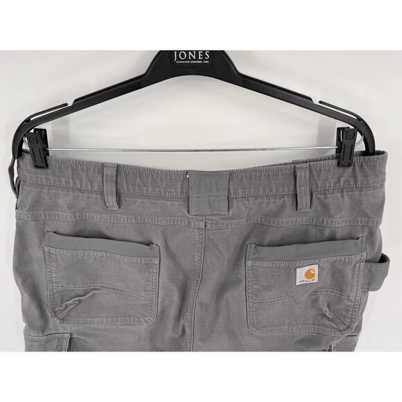 Carhartt Cargo Shorts Mens 40 Gray Carpenter Rip Stop Force Work Relaxed - Picture 7 of 12